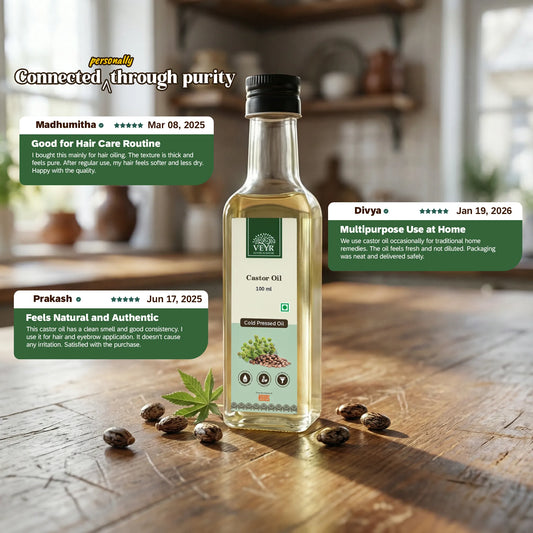 Cold Pressed Castor Oil / Vilakkennai 100ml