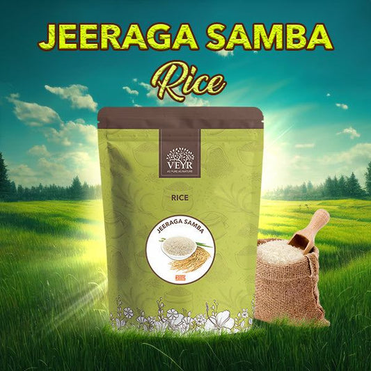 Seeraga Samba Rice 1Kg packaging bag with grains visible